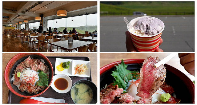 阿蘇山美食-新草千里景觀餐廳(阿蘇牛肉丼飯)+阿部農場冰淇淋