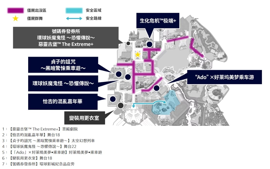 最新日本大阪環球影城表演秀時間地點整理、表演秀地圖