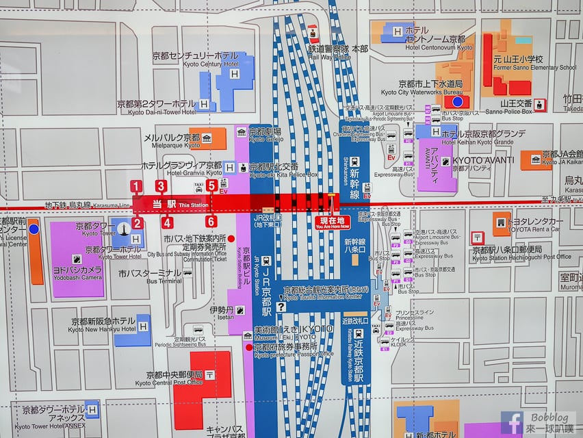 京都車站設施介紹、鐵路巴士搭車處、寄物櫃