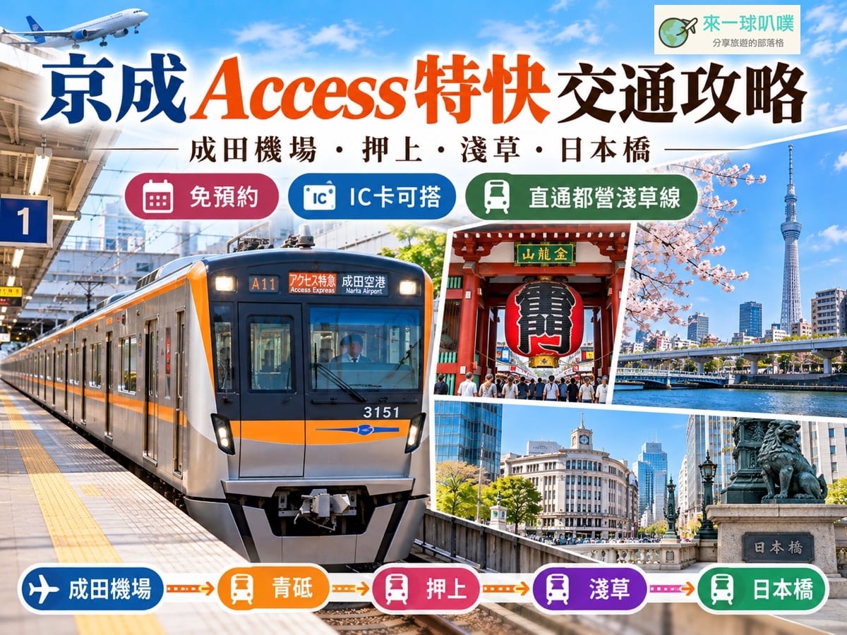 成田機場到淺草、日本橋交通推薦|京成電鐵Access特快搭車方式教學