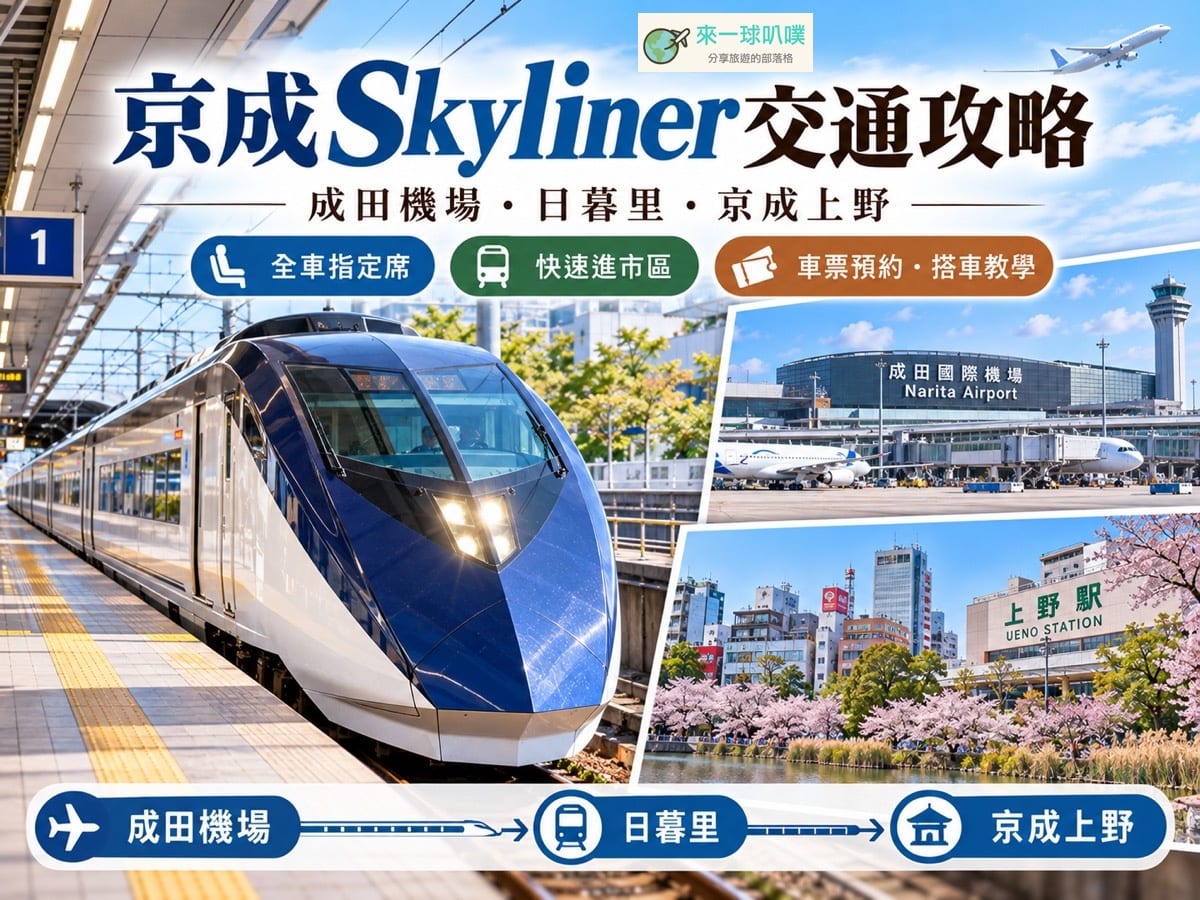 京成Skyliner攻略2026｜成田機場到上野日暮里票價、時刻表與優惠票