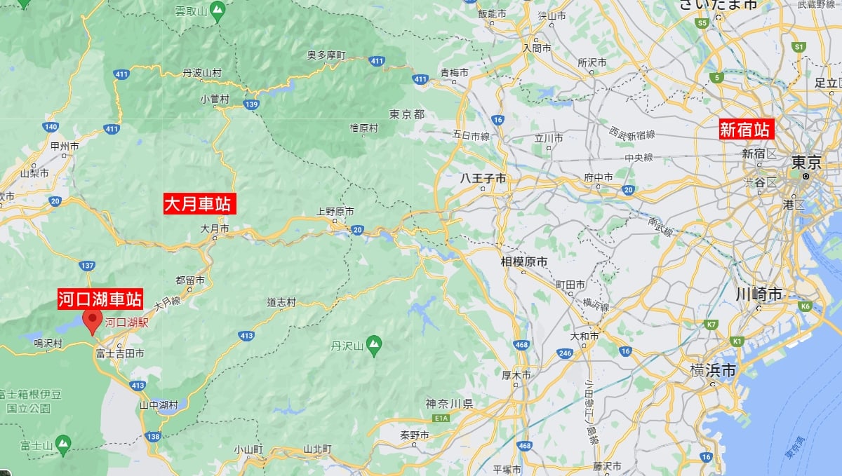 新宿到河口湖JR鐵路交通|富士回遊號搭車心得、預約、看富士山