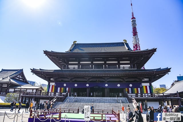 東京增上寺,芝公園櫻花(拍東京鐵塔與寺廟結合的絕佳景點) @來一球叭噗日本自助攻略